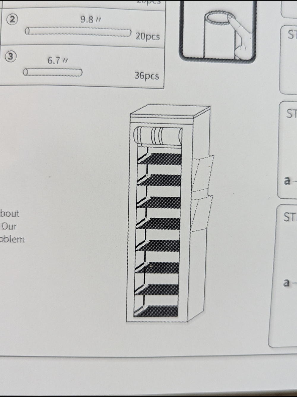 Modular 8-Tier Black Storage Shelf Rack - Picture 2 of 4